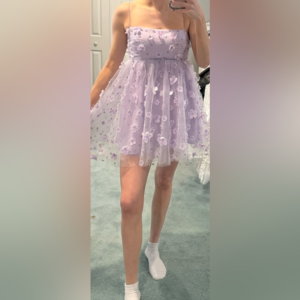 Floral Sheer Purple Skirt